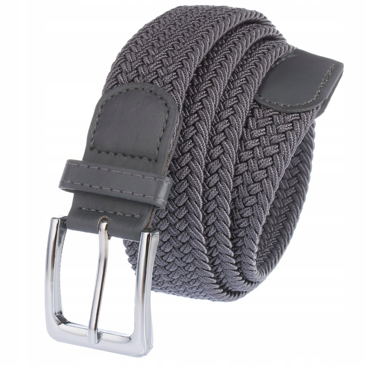 Pasek Pleciony Do Spodni Elastyczny Gumowy M��ski Damski C. Szary 110 cm