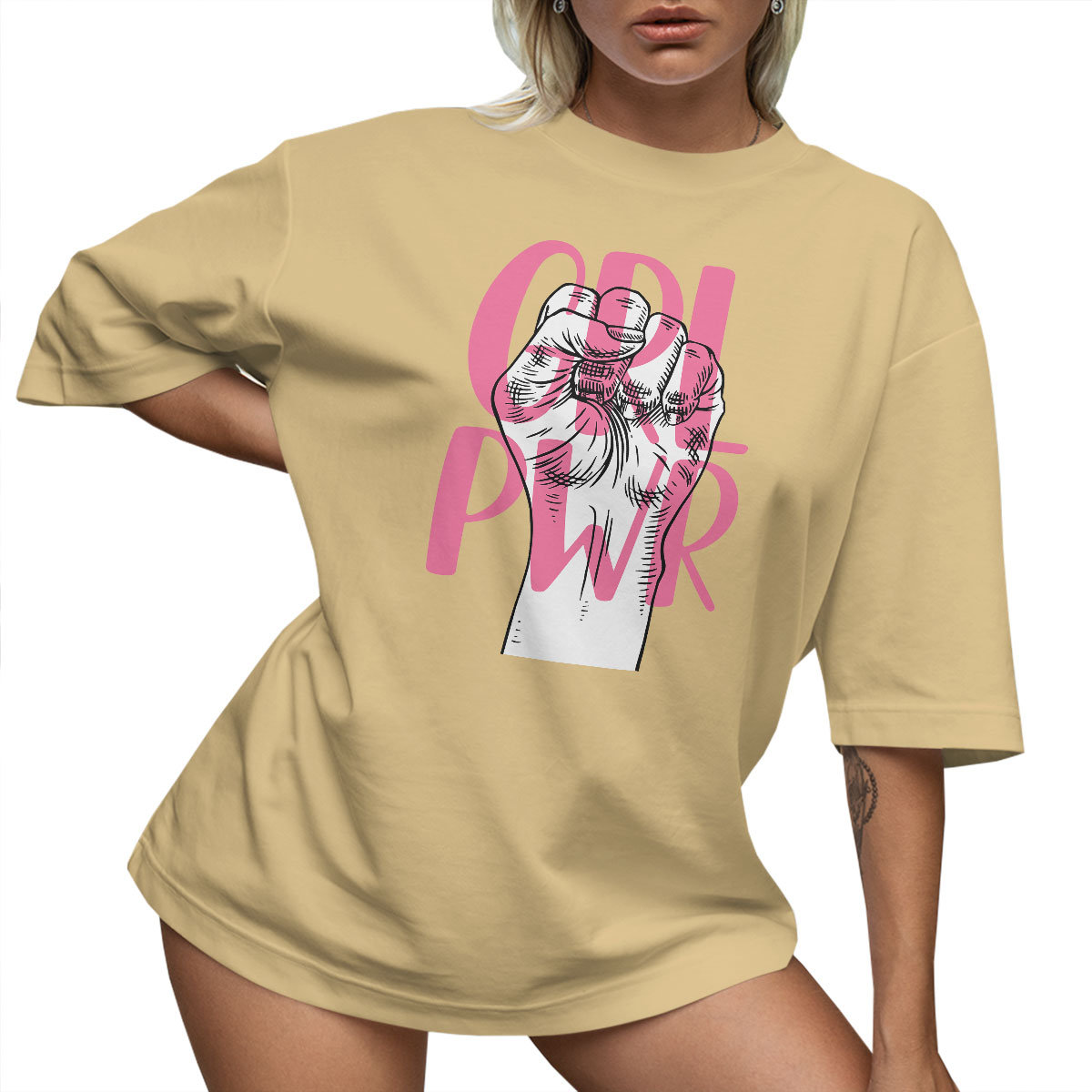 T-SHIRT OVERSIZE LU��NA KOSZULKA GIRL POWER XL SUKIENKA JAKO����