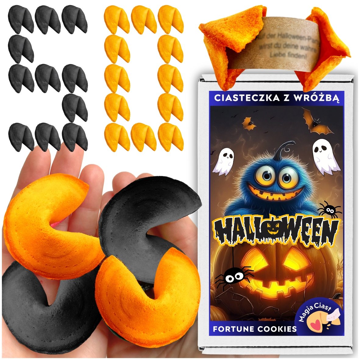 Ciasteczka z Wr����b�� Halloween Magiczna Zabawa dla Dzieci Kolorowe 50 sztuk