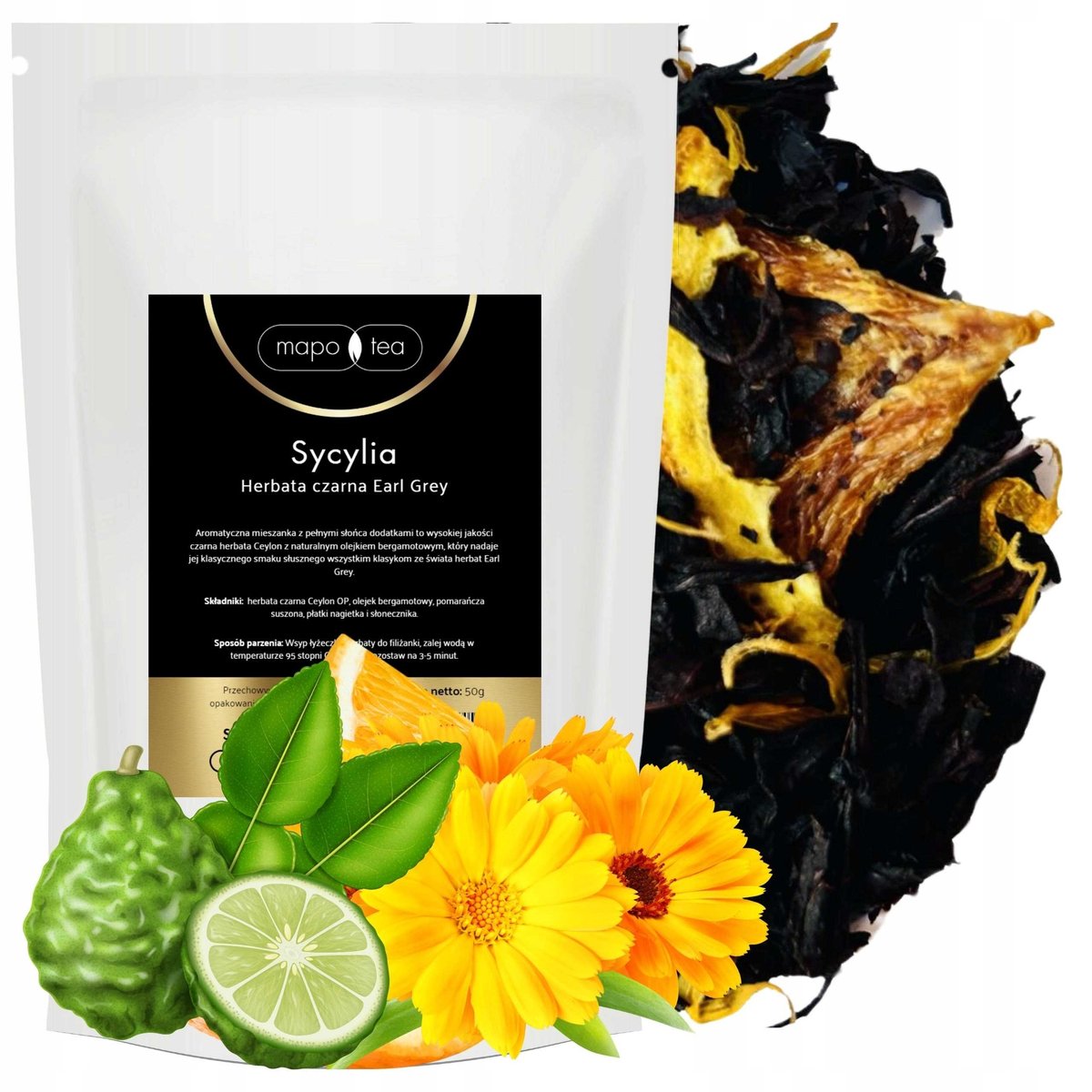 Herbata czarna li��ciasta Earl Grey Siciliana 50g Mapo Tea