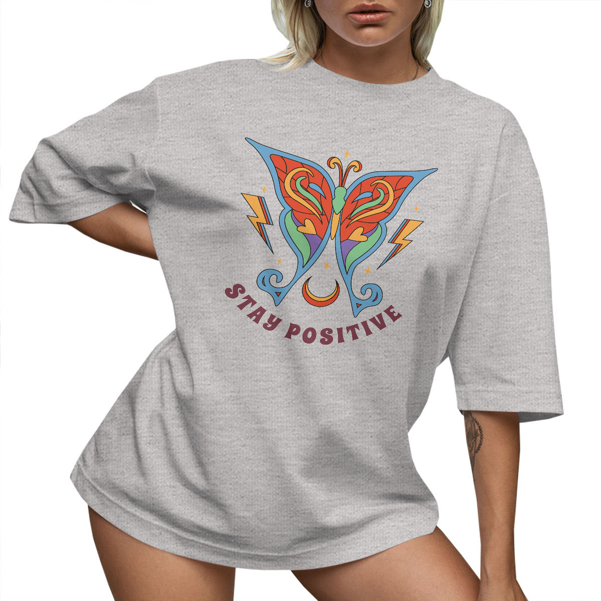 T-SHIRT OVERSIZE LU��NA KOSZULKA MOTYL BAWE��NIANA L SUKIENKA JAKO����