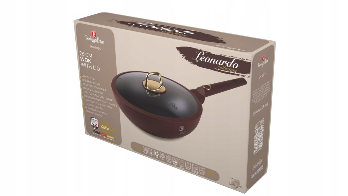 Wok z pokrywką Berlinger Haus BH 8034 Leonardo 28cm