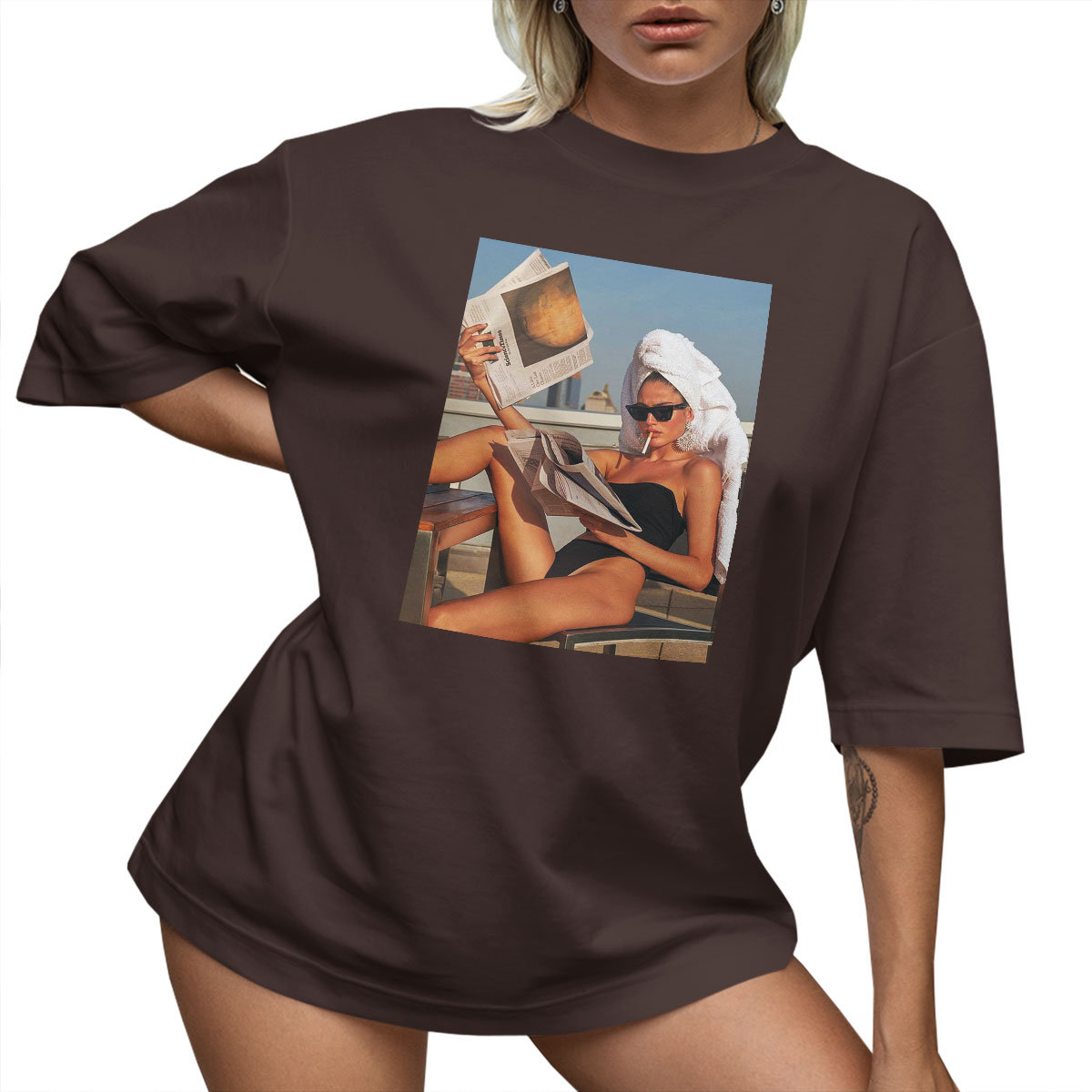 T-SHIRT OVERSIZE LU��NA KOSZULKA AESTHETIC L SUKIENKA JAKO����