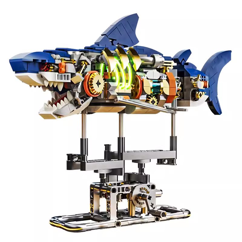 Mechaniczny Rekin LED – Klocki konstrukcyjne MJI 13054 MOC 687el. TECHNIC / MJI