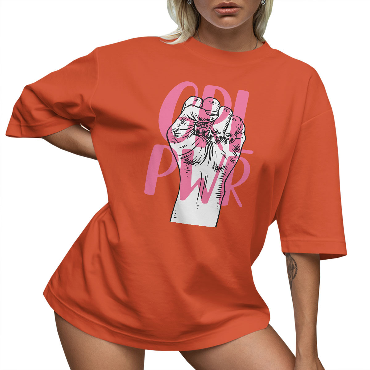 T-SHIRT OVERSIZE LU��NA KOSZULKA GIRL POWER M SUKIENKA JAKO����