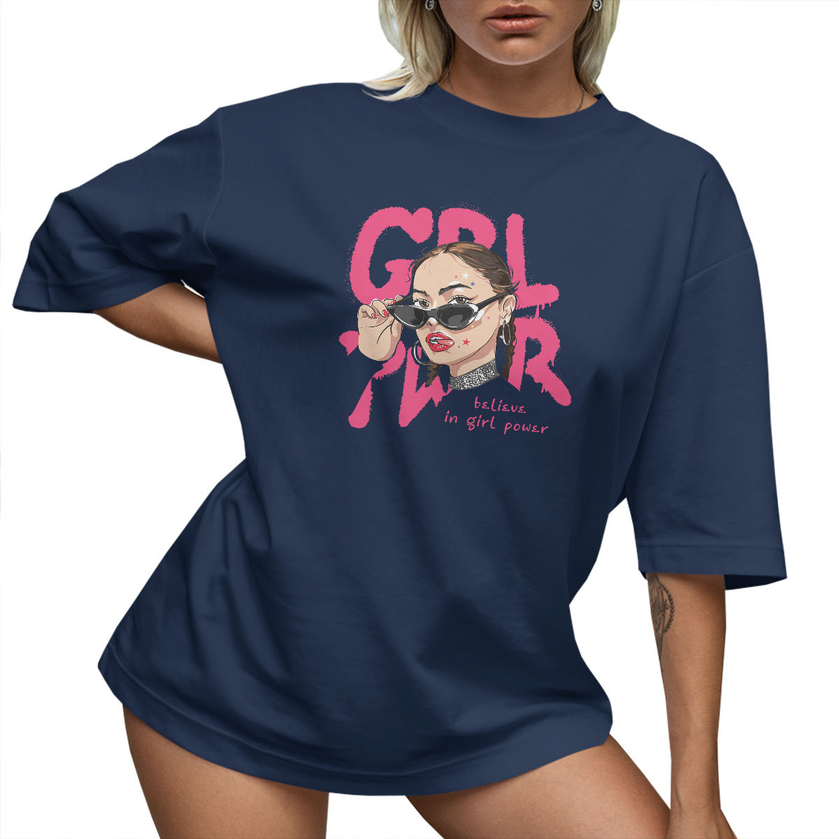 T-SHIRT OVERSIZE LU��NA KOSZULKA GIRL POWER XXXL SUKIENKA JAKO����