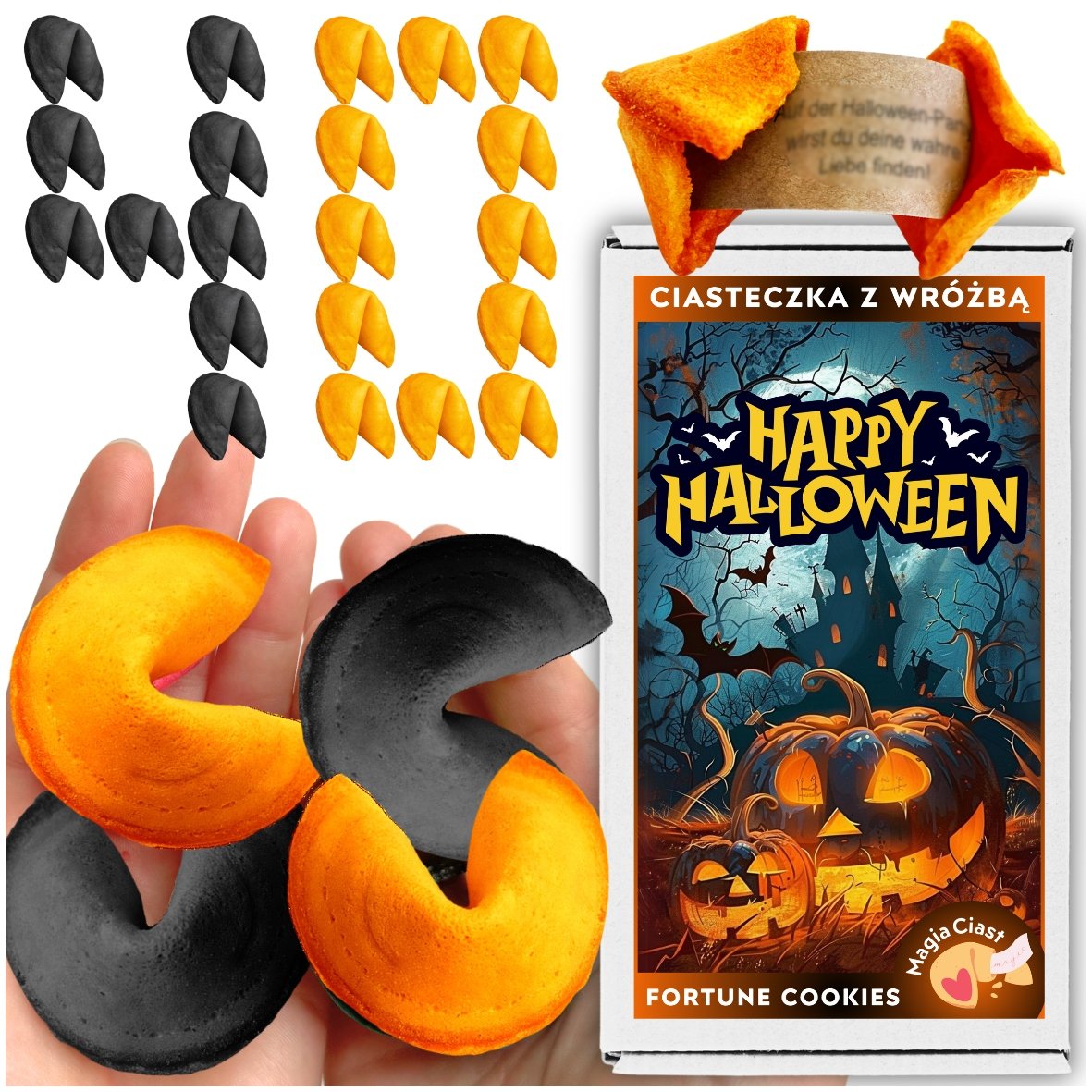Ciasteczka z wr����b�� na Halloween zabawa na imprez�� upominek dla go��ci x 40