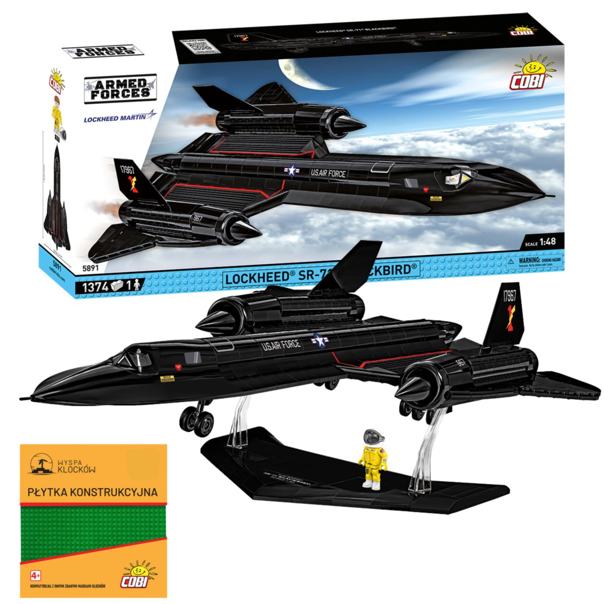 KLOCKI COBI 5891 Samolot Lockheed SR-71 Blackbird ARMED FORCES 1374 El. + P��YTKA