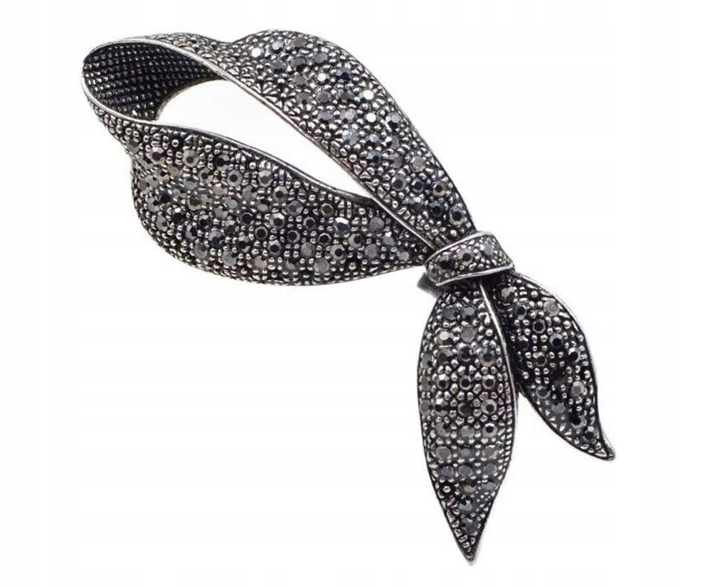 NOWA PRZYPINKA BROCHA BROSZKA WISIOREK - KOKARDA, WSTĄŻKA KOKARDKA W CEKINY