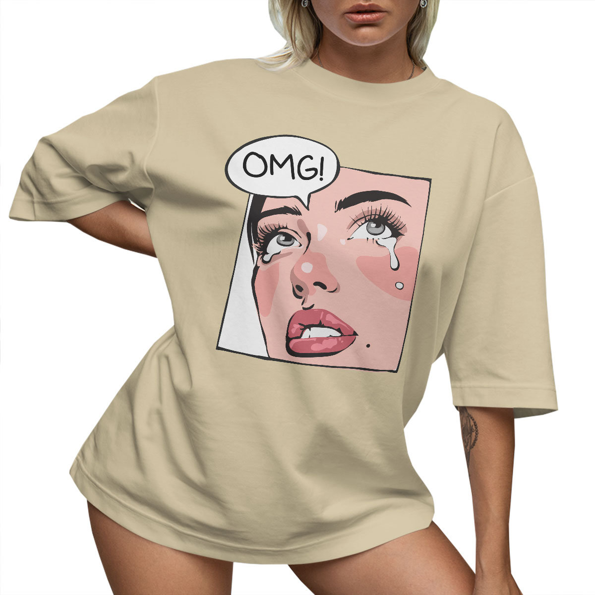 T-SHIRT OVERSIZE LU��NA KOSZULKA OMG M SUKIENKA JAKO����
