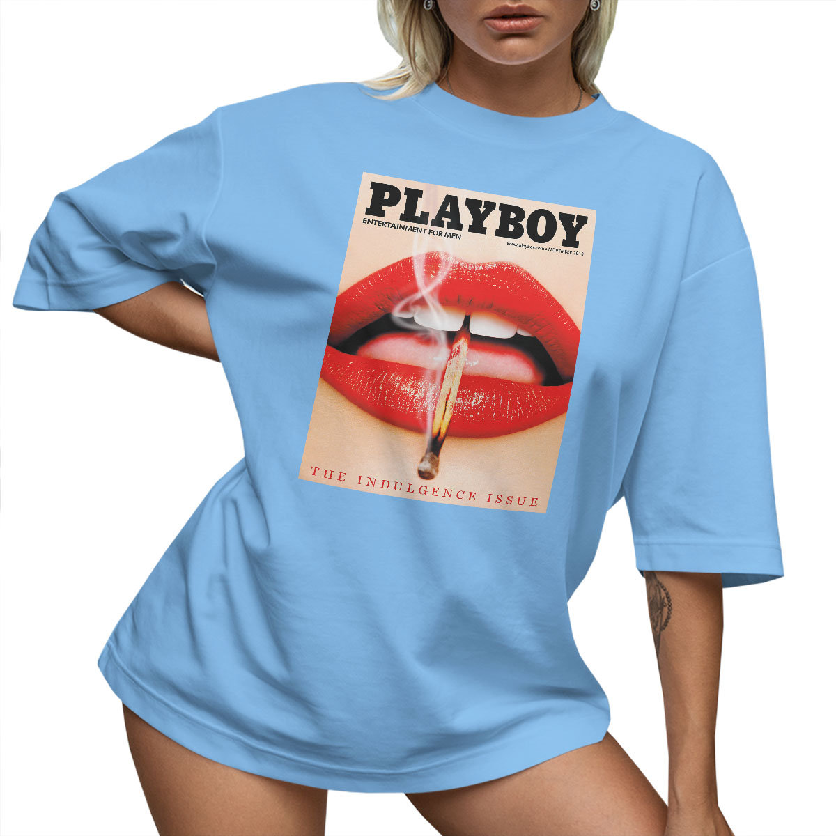T-SHIRT OVERSIZE LU��NA KOSZULKA AESTHETIC PLAYBOY USTA L SUKIENKA JAKO����