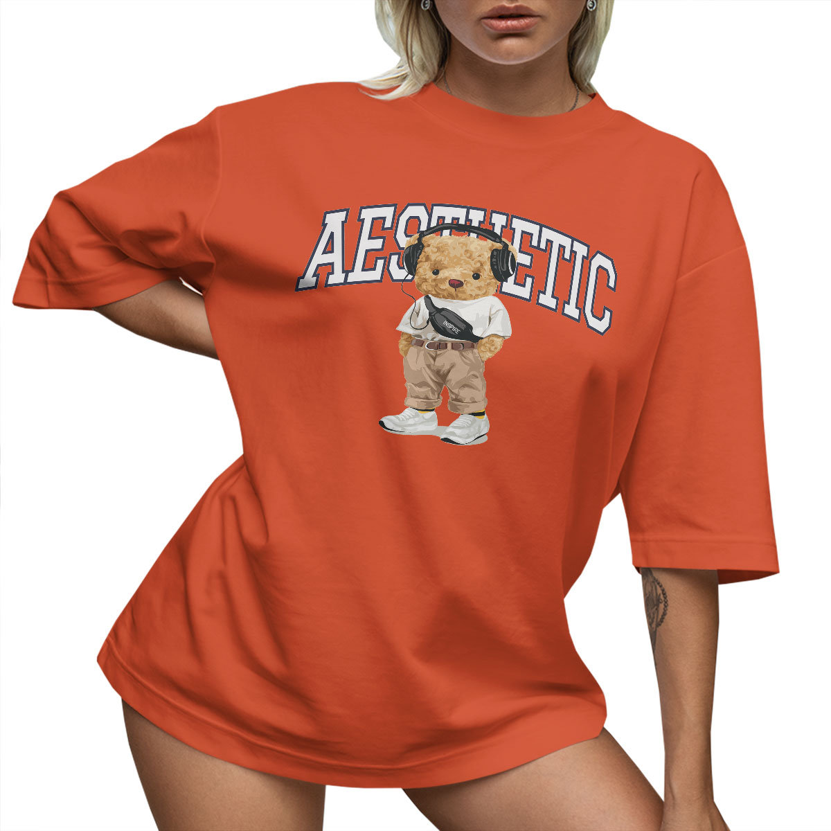 T-SHIRT OVERSIZE LU��NA KOSZULKA MI�� AESTHETIC TEDDY S SUKIENKA JAKO����