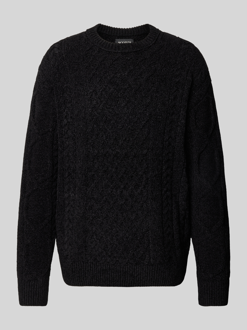 Sweter z dzianiny z okrągłym dekoltem