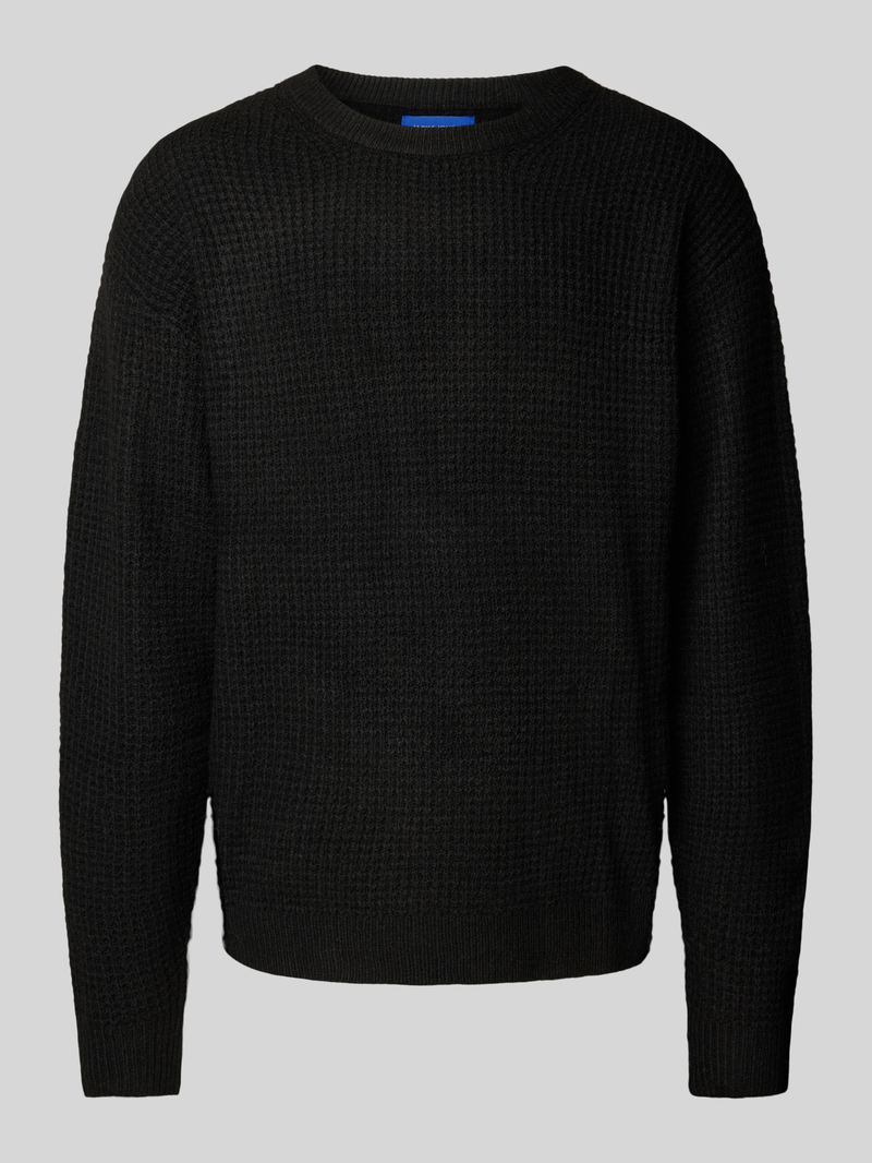 Sweter z dzianiny z fakturowanym wzorem model ‘OLLIE’