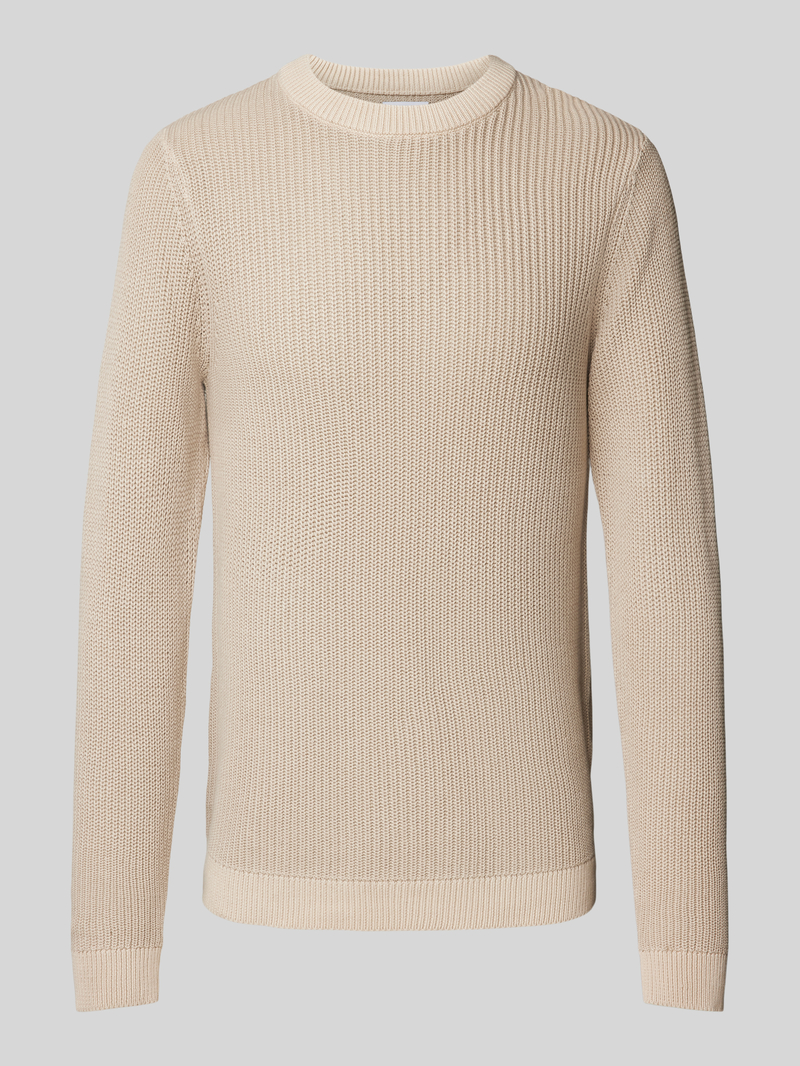 Sweter z dzianiny z okrągłym dekoltem