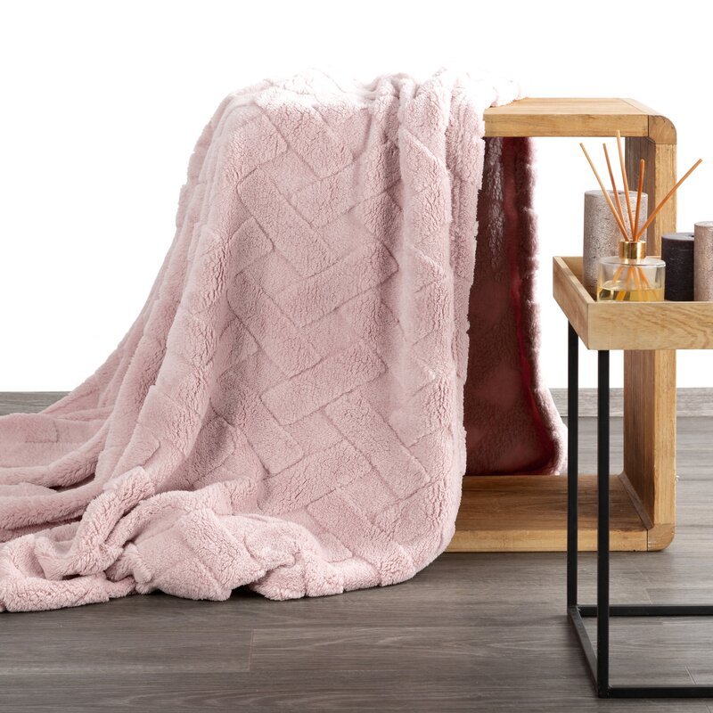 Koc D91 Caro 170x210 cm różowy