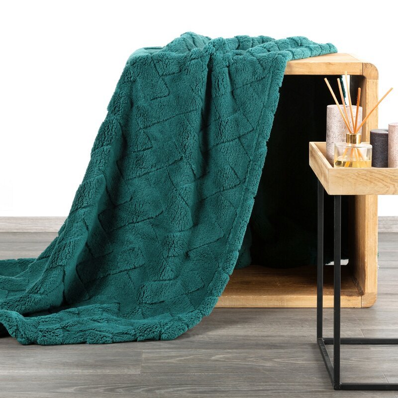 Koc D91 Caro 200x220 cm ciemnozielony
