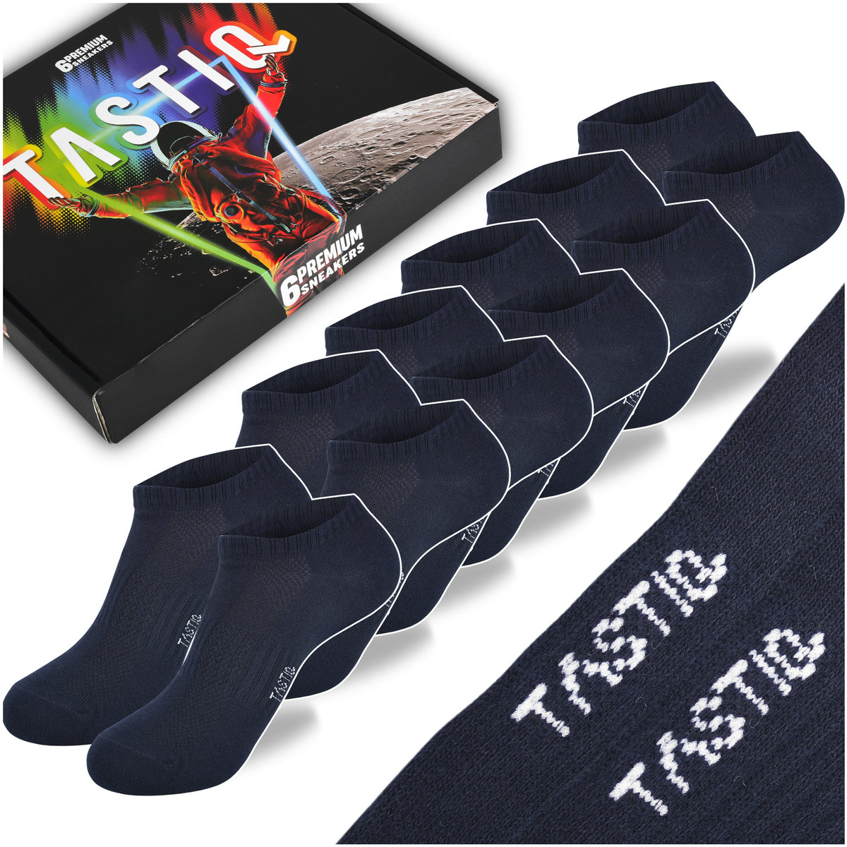TASTIQ PREMIUM Skarpetki Stopki M��skie Granat Bawe��na 6 Par Rozmiar 39/42