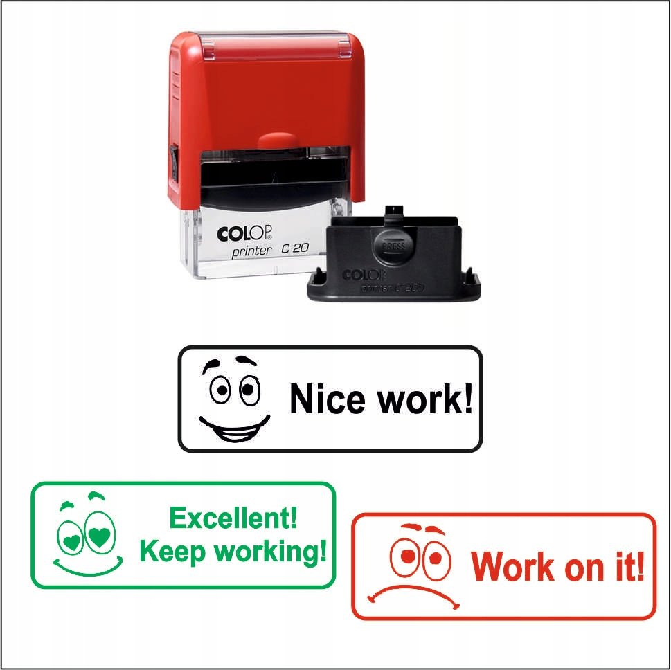 Piecz��tki motywuj��ce dla nauczycieli PO ANGIELSKU, oceny - ZESTAW 3 szt!