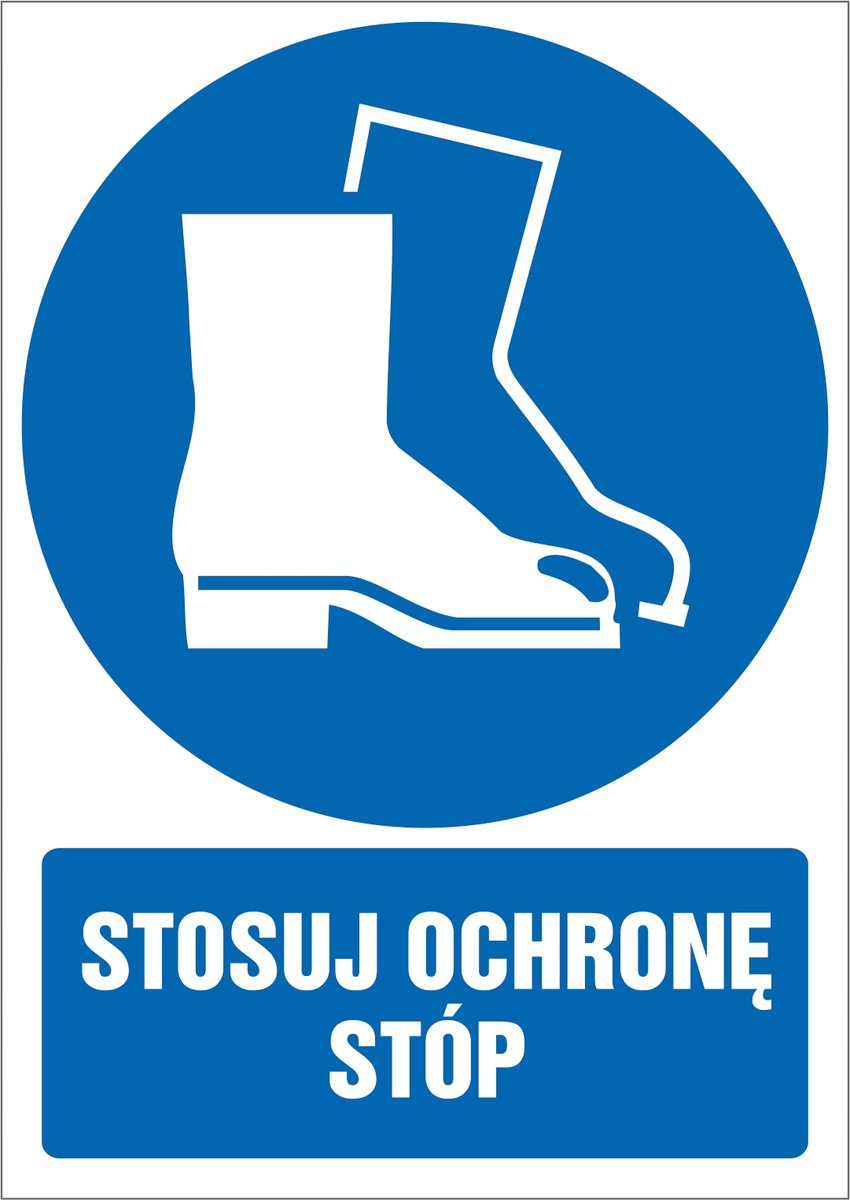 Tabliczka Stosuj ochron�� st��p 30x42cm PCV 3mm