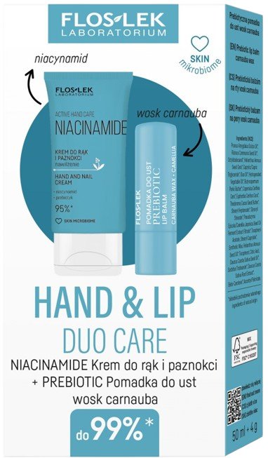 Flos-Lek Zestaw Hand & Lip Duo Care Niacinamide, Krem Do Rąk, 50 ml