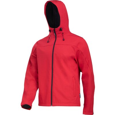 Kurtka softshell z kapt. czerwona, 
