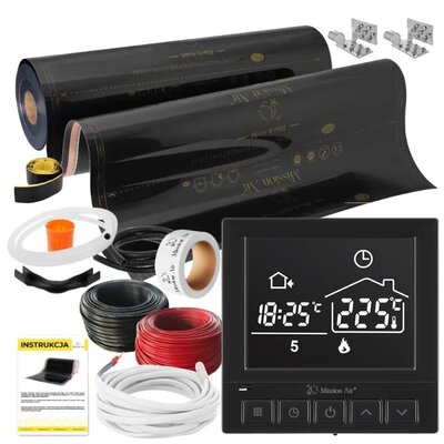 Folia grzewcza na podczerwień MISSION AIR Black Gold PTC 160W 2.5m2 (5mb x 100cm) + regulator Taurus Czarny
