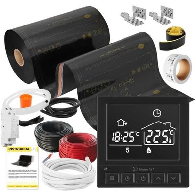 Folia grzewcza na podczerwień MISSION AIR Black Gold PTC 160W 24m2 (48mb x 50cm) + regulator Taurus Czarny