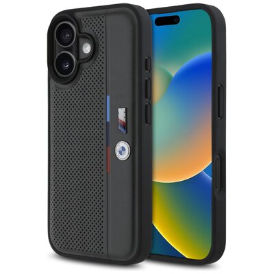 Etui BMW M Perforated Tricolor Detail Line do Apple iPhone 16 Antracyt | Bezpłatny transport