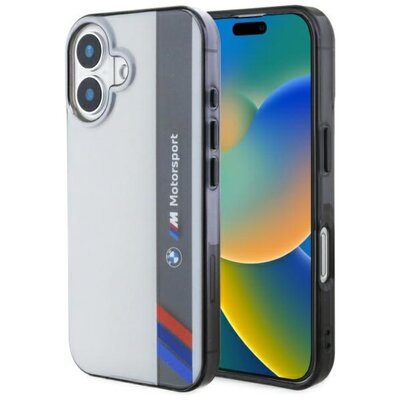 Etui BMW Motosport IML Vertical Stripe do Apple iPhone 16 Plus Szary | Bezpłatny transport