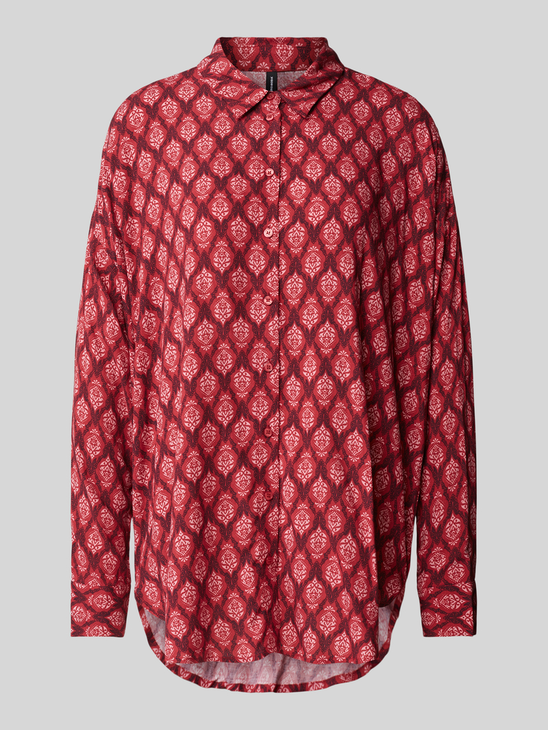 Bluzka o kroju oversized z długim rękawem z wiskozy model ‘MATHILDA’