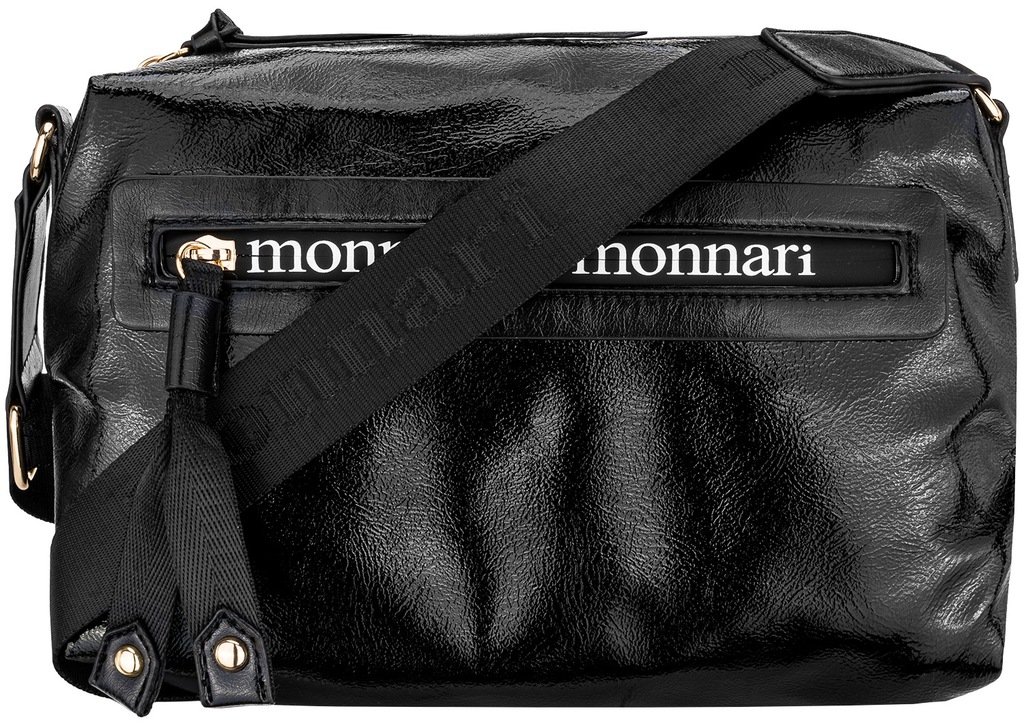 Torebka Damska MONNARI Czarna LISTONOSZKA PO��YSK Sportowa CROSSBODY