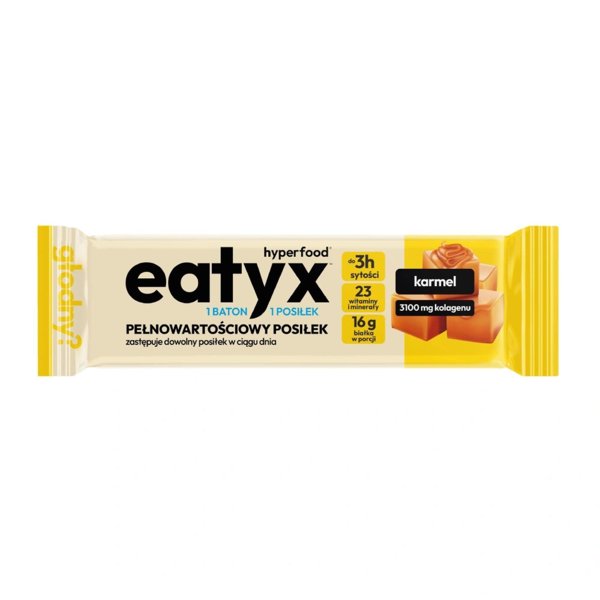 eatyx Baton Karmelowy, Pełnowartościowy Posiłek w Formie Batona, 60g