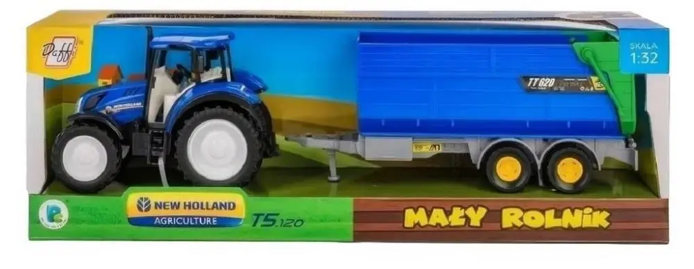 Traktor New Holland T5 z przyczepą wywrotką 1:32 - Daffi