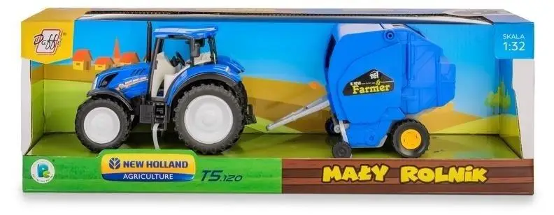 Traktor New Holland T5 z prasą do słomy 1:32 - Daffi