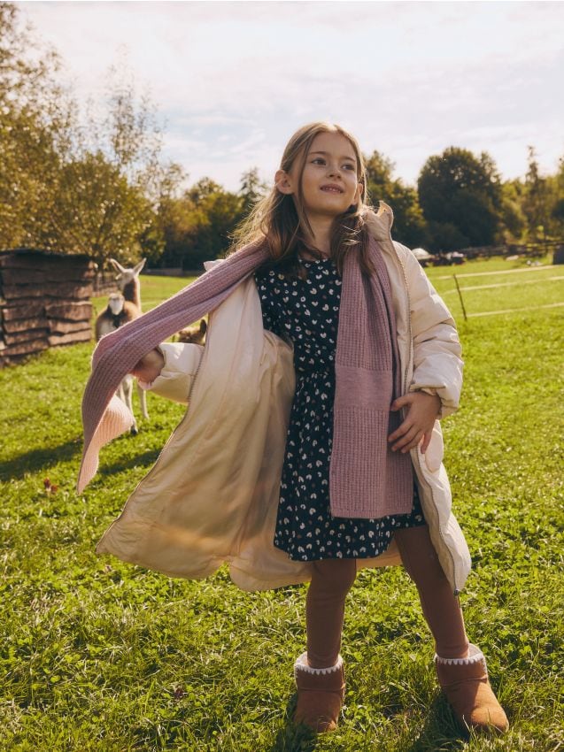 Reserved - Dzianinowy szalik - jasnofioletowy