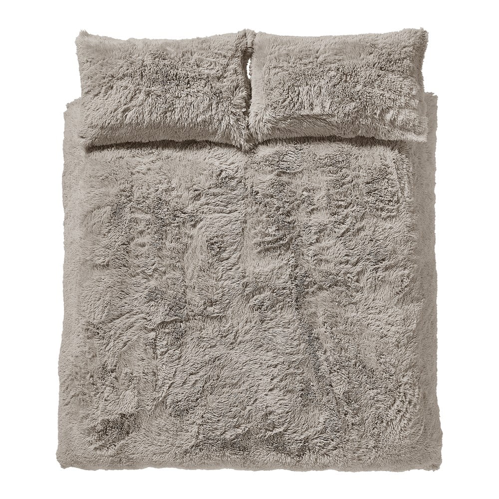 Brązowa pościel dwuosobowa z mikropluszu 200x200 cm Cuddly – Catherine Lansfield