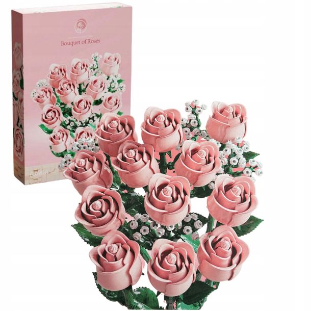 Klocki Zestaw Bukiet Kwiatów Róże 968 Szt Prezent