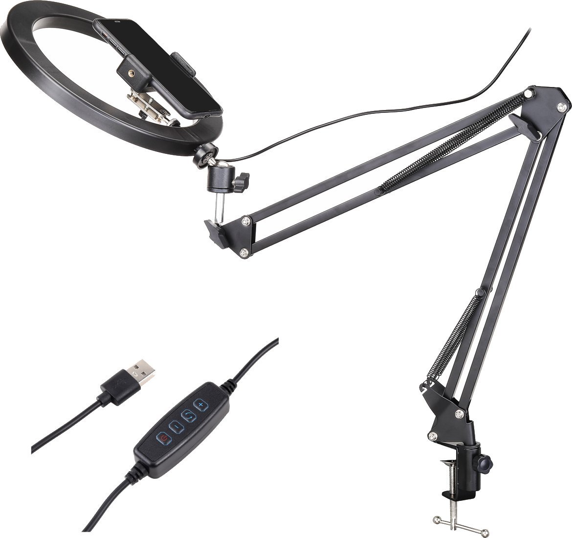 KA-LINE STAND KA-LINE STAND WL/NB-35 lampa pierścieniowa LED z ramieniem i uchwytem na telefon