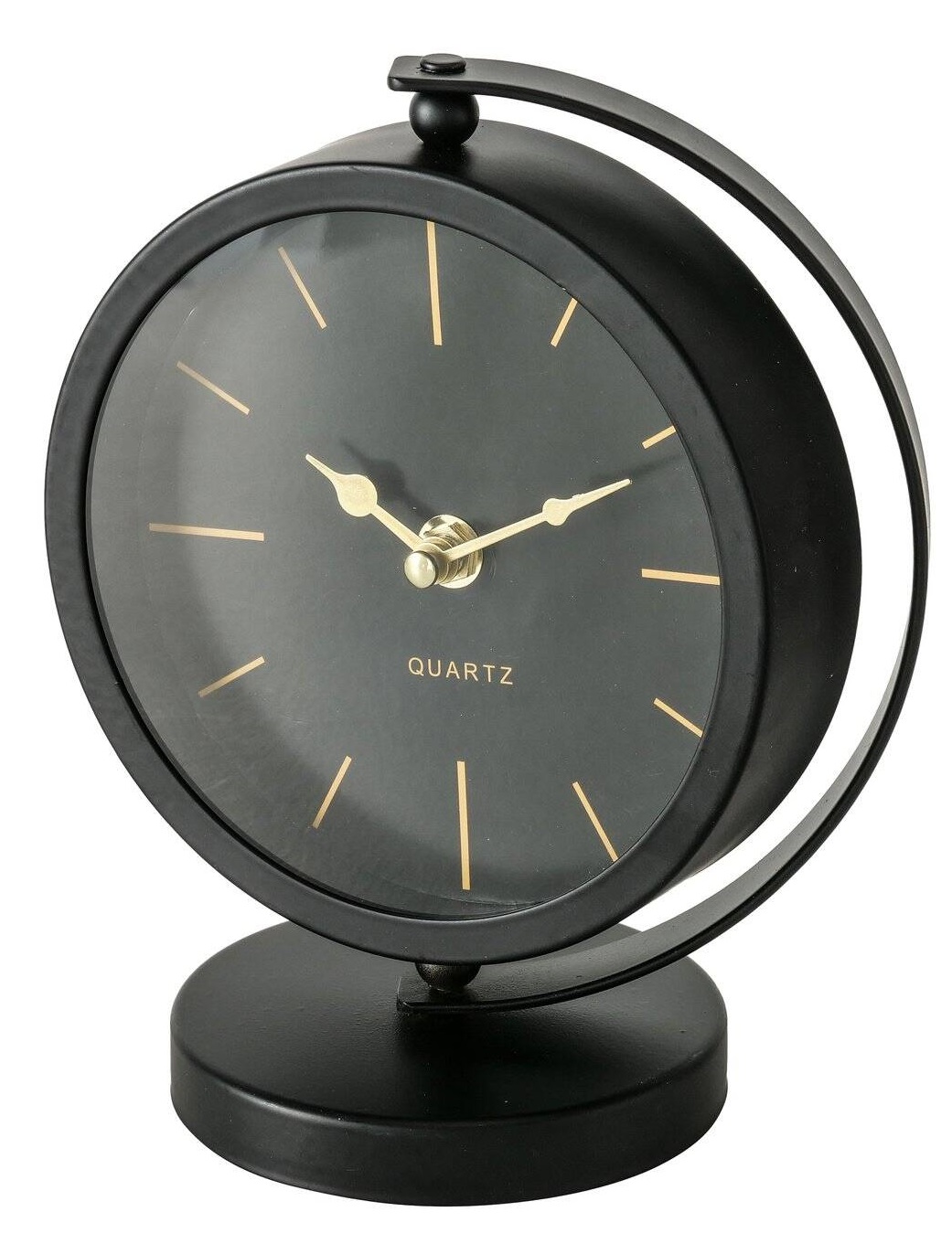 Zegar stołowy Boltze Home Balia złote wskazówki Czarny 20 cm