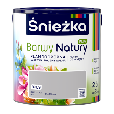 Farba lateksowa Barwy Natury PLUS TESTER księżycowa noc BP09 2,5 l Śnieżka