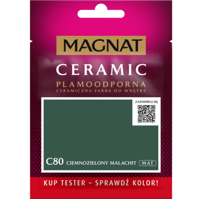 MAGNAT Farba ceramiczna Ceramic TESTER ciemnozielony malachit C80 30 ml