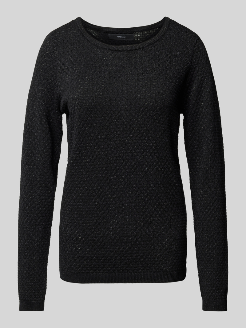 Sweter z dzianiny o kroju regular fit z efektowną przędzą model ‘CARE SHINE’