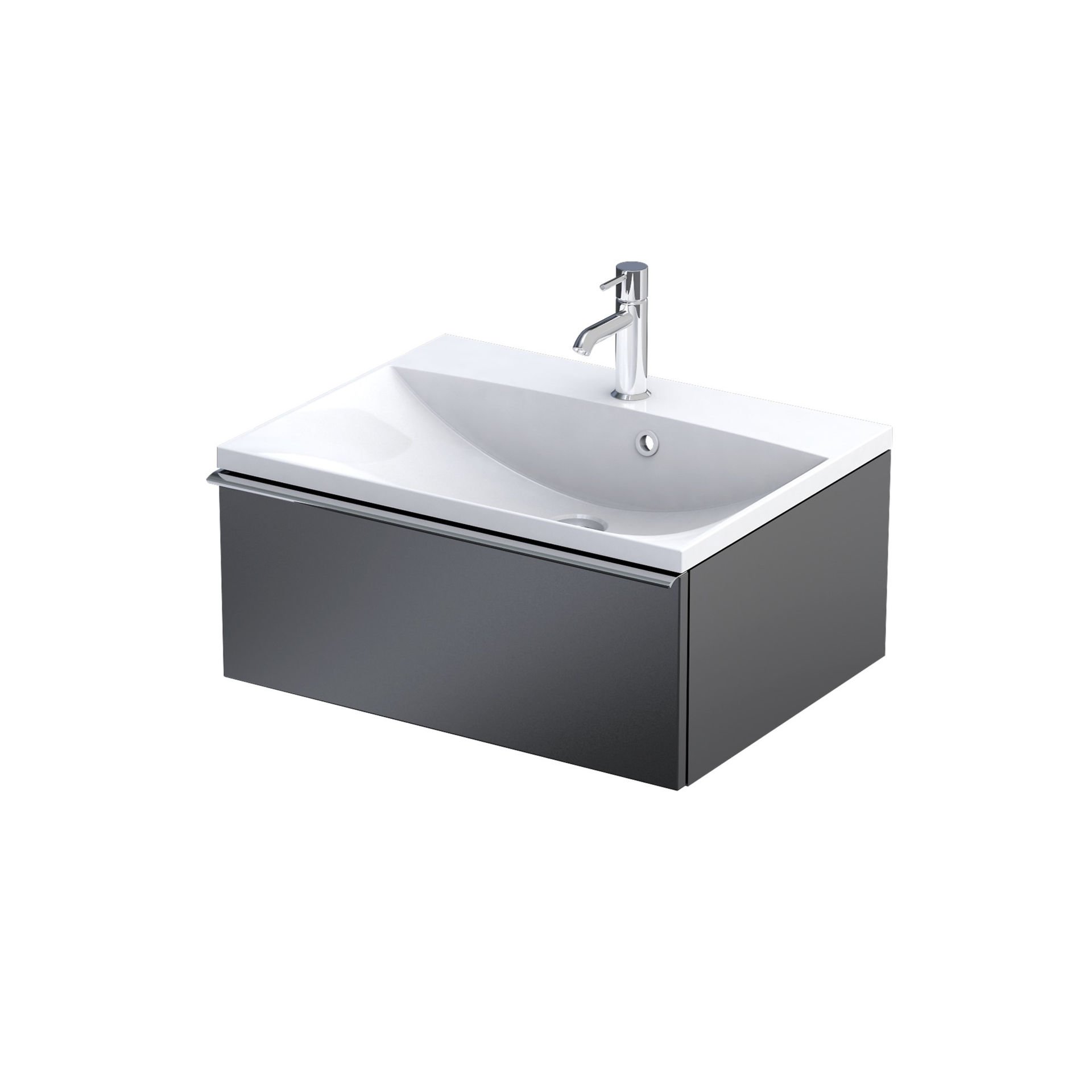 Szafka łazienkowa pod umywalkę Oristo Etna 60 cm czarny mat OR52-SD1S-60-8