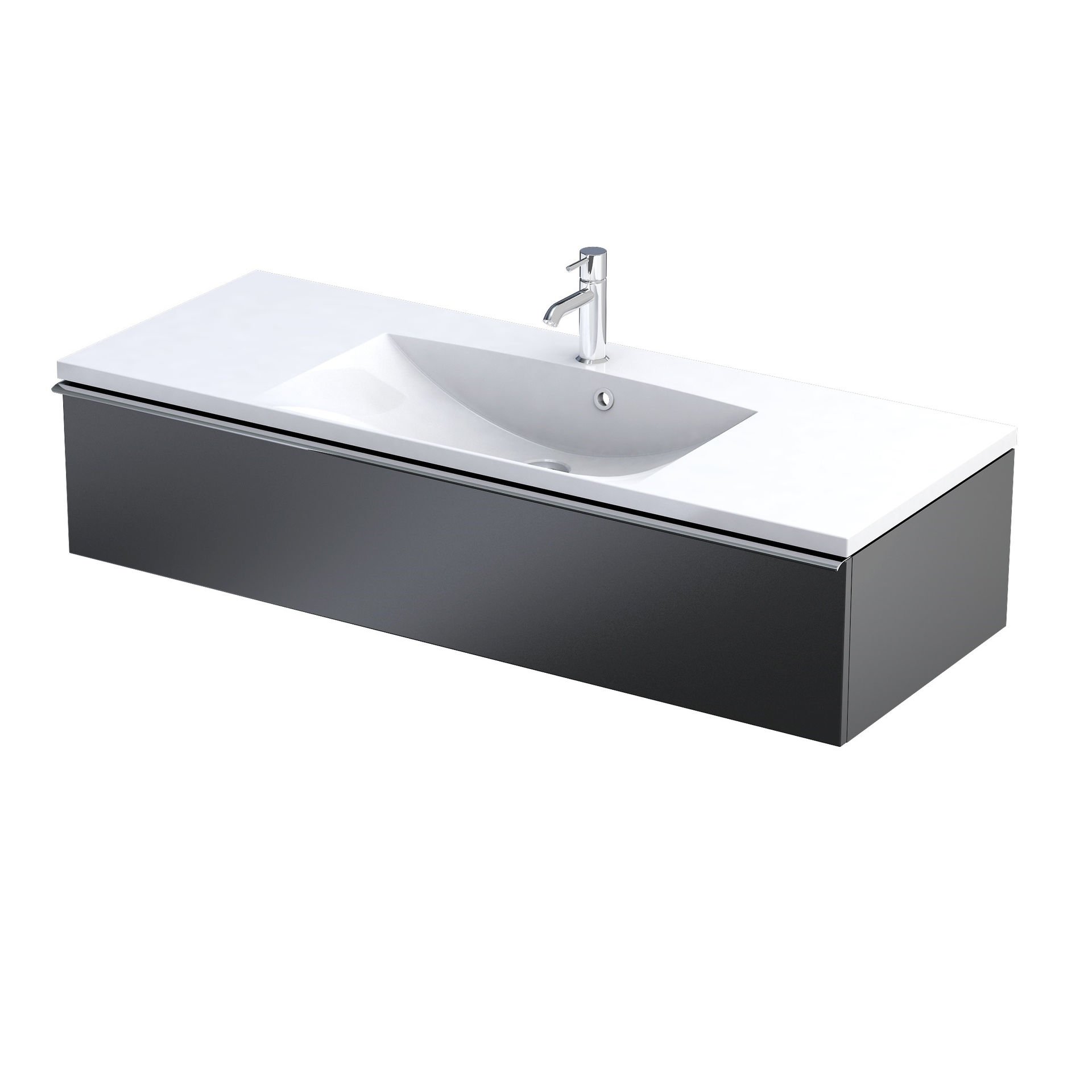 Szafka łazienkowa pod umywalkę Oristo Etna 120 cm czarny mat OR52-SD1S-120-8