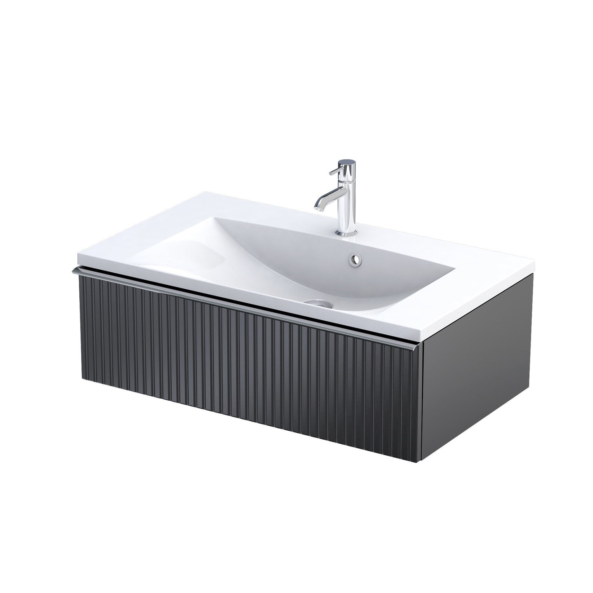 Szafka łazienkowa pod umywalkę Oristo Etna 80 cm czarny mat OR52-SD1S-80-8R