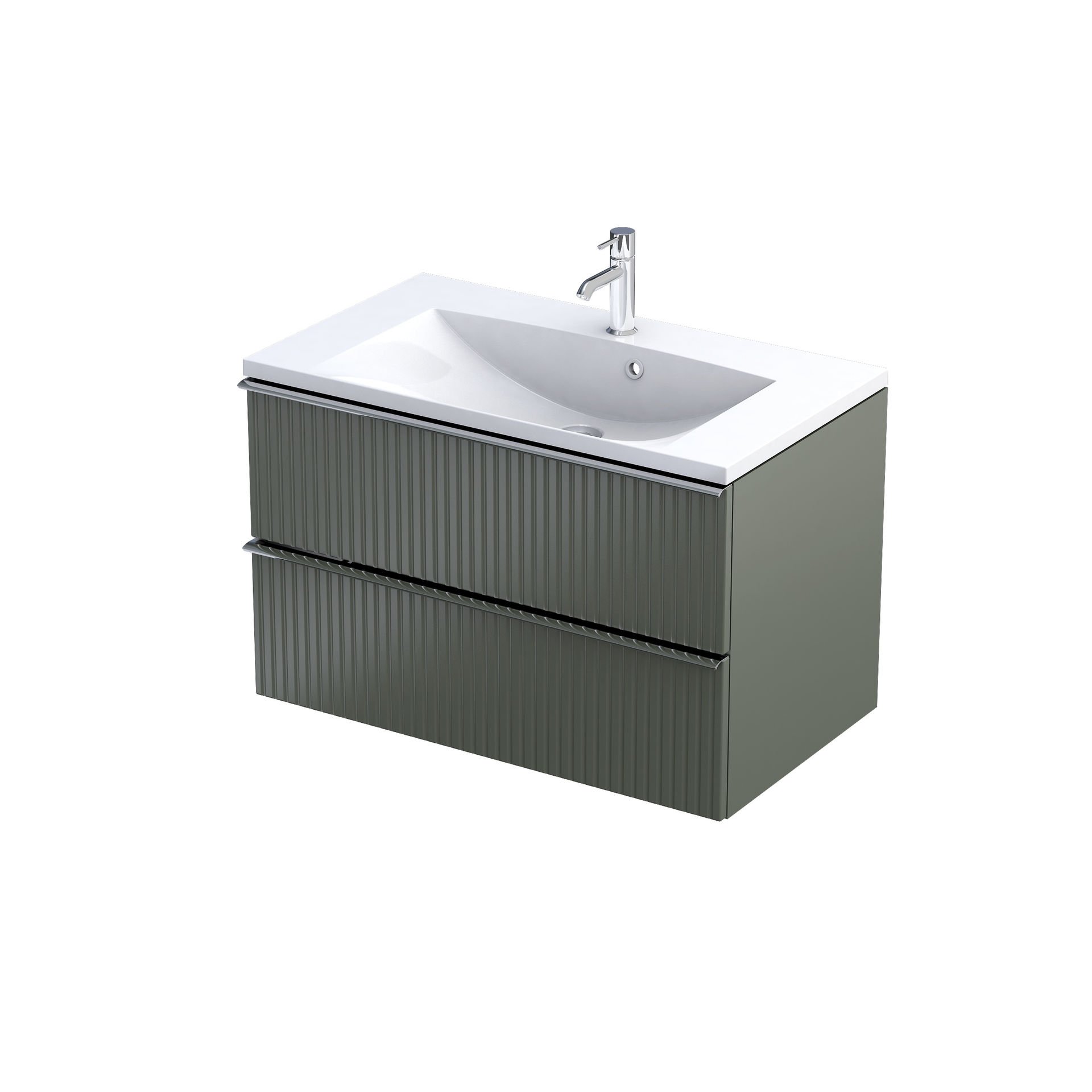 Szafka łazienkowa pod umywalkę Oristo Etna 80 cm zielony mat OR52-SD2S-80-17R
