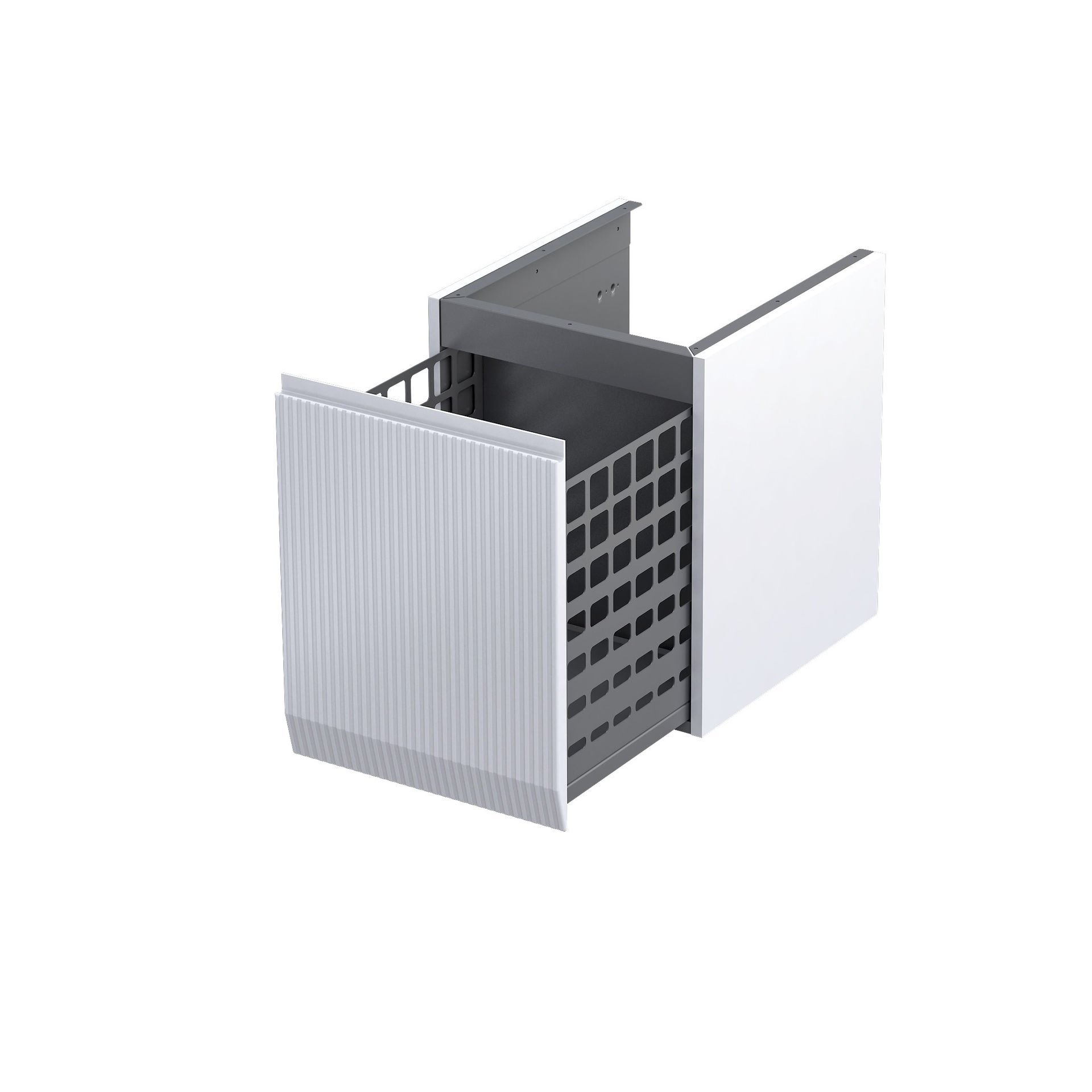 Szafka łazienkowa pod blat z koszem na pranie Oristo Brylant 40 cm biały mat OR36-SN1S-40-2R