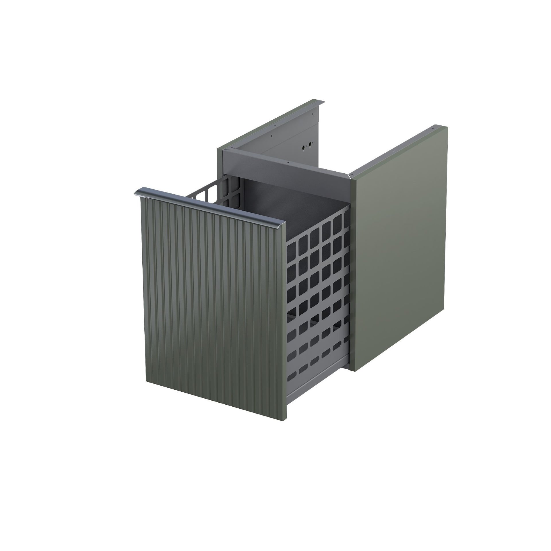 Szafka łazienkowa pod blat z koszem na pranie Oristo Brylant 40 cm zielony mat OR52-SN1S-40-17R
