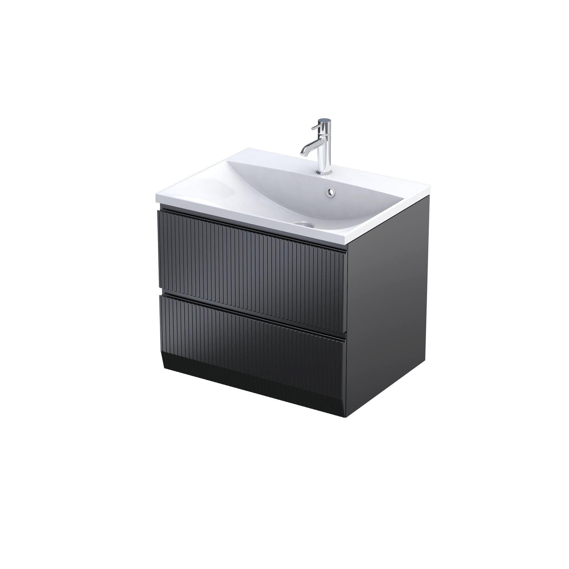 Szafka łazienkowa pod umywalkę Oristo Brylant 60 cm czarny mat OR36-SD2S-60-8R